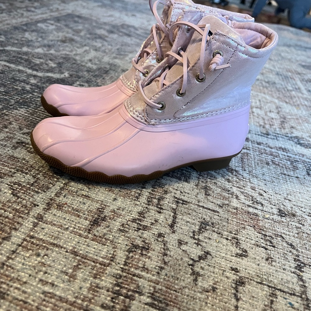 Girls Pink Sperry Duck Boots size 4